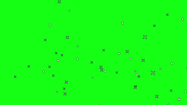Stars green background