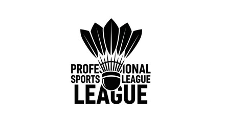 Fototapeta premium Badminton League Logo: Professional Sports Brand Emblem with a Classic Silhouette Design
