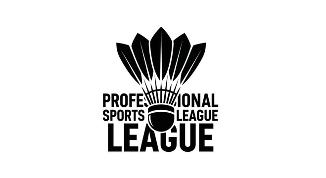 Badminton League Logo: Professional Sports Brand Emblem with a Classic Silhouette Design