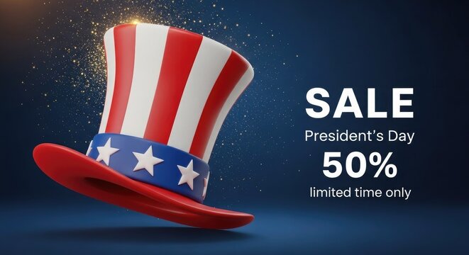 Independence day sale patriotic uncle sam hat with 50 off promotion