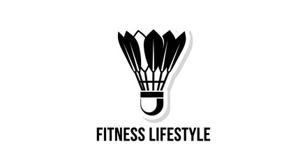 Fototapeta premium Badminton Shuttlecock Artwork Featuring Fitness and Lifestyle Themes in Monochromatic Style