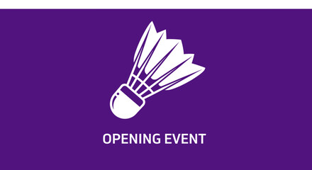 Fototapeta premium Badminton Shuttlecock Design for an Event on a Modern Gradient Purple Background