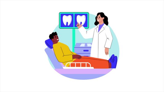 Dentist explaining x-rays  Animation MP4 File	