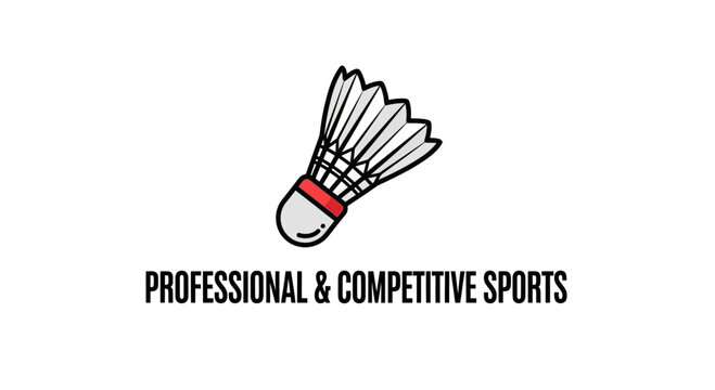 Badminton Shuttlecock Illustration With Professional and Competitive Sports Text Design