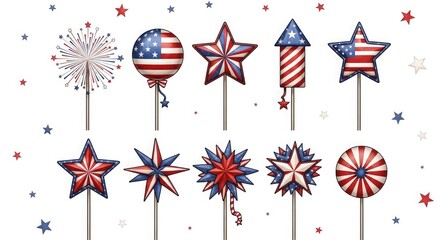 Obraz premium Independence day celebration patriotic fireworks 
