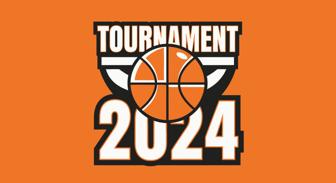 Basketball Tournament 2024: Bold Graphic for Sports Competitions and Championships Design