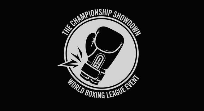 Boxing Championship Showdown Event Logo Design For League Fight Night Competition Branding
