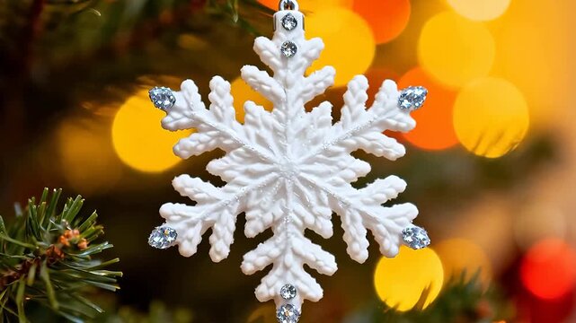 Christmas tree decoration with snowflake ornament