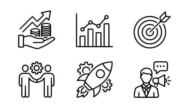 Business growth and strategy icons
