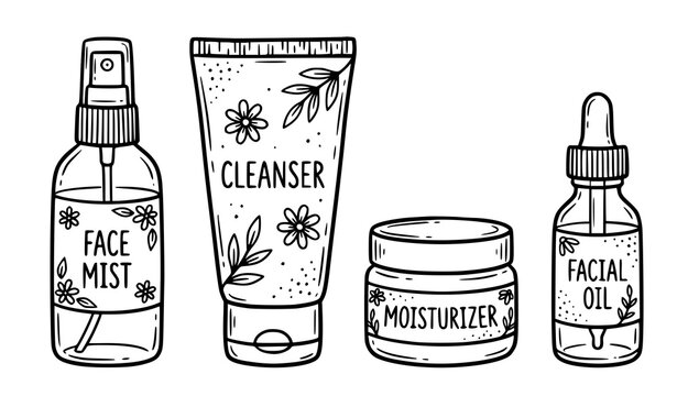 Skincare routine essentials illustration