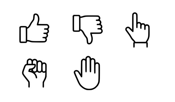 Hand gesture icons for user interface and feedback