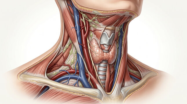 Exploring the intricate network of muscles, vessels, and glands within the vital human neck structure