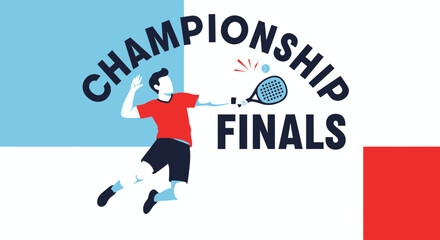 Obraz premium Championship Finals Illustration Depicting Athlete Playing Racket Sport Competition