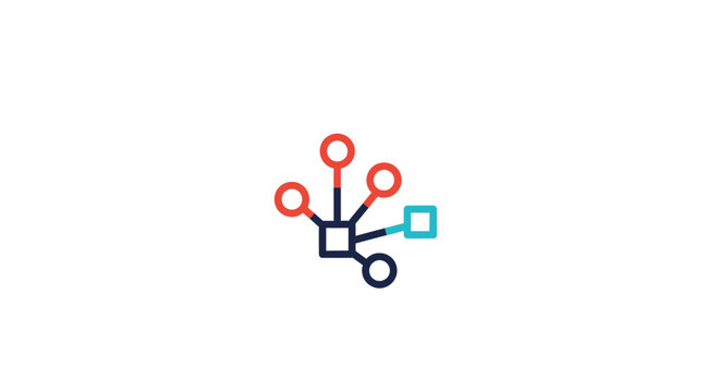 Abstract illustration of a network diagram showing connection and digital data flows