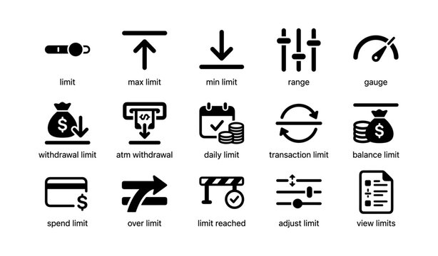 Limit icons showing financial controls on white background
