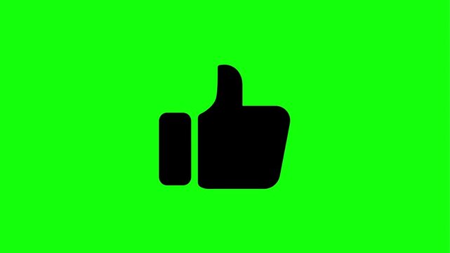 Black thumbs up icon on green background