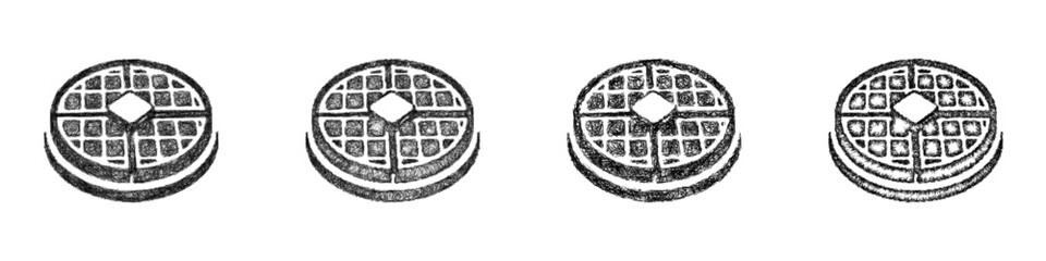 Naklejka premium Sketch waffles icon design set