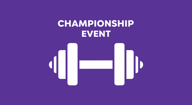Championship Event Featuring a White Dumbbell Design Against a Purple Background