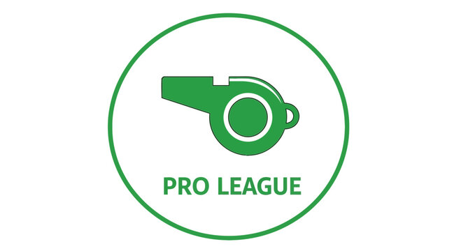 Circle Whistle Emblem for Professional Sports Competition or Pro League Branding Design