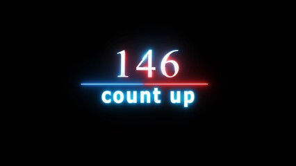 Obraz premium Counting neon glowing text number illustration. Neon number on background.