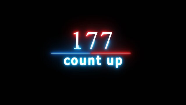 Counting neon glowing text number illustration.  Neon number on background.