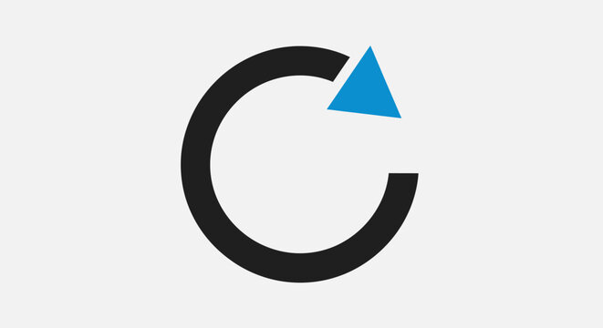 Abstract graphical representation of a circular arrow indicating progress or reload action