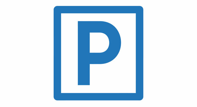 Clear and concise depiction of a designated parking area indicator for easy understanding