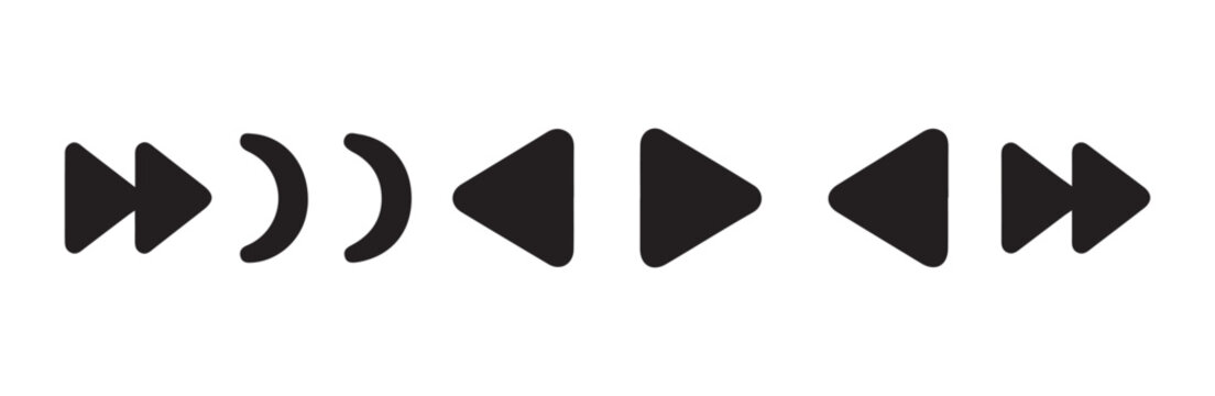 Forward and reverse direction arrows for media navigation.