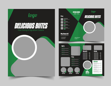 Modern Bi-Fold Food Menu Template