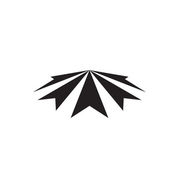 Black Abstract Geometric Shape Design Element.