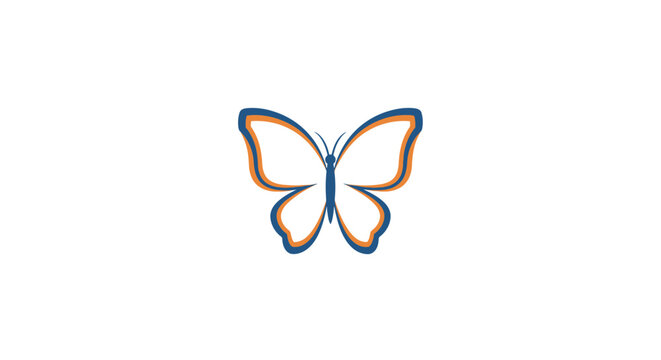 Minimalist butterfly logo design with contrasting colors on a white background without commas