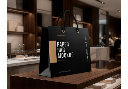 Paper Bag Mockup Design for Print Media and Digital Marketing