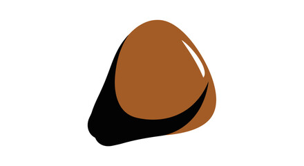 Obraz premium Abstract illustration of a brown and black shape with glossy highlights and shadows, unique