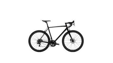 Fototapeta premium modern road bike silhouette against bright white studio background for cycling concept