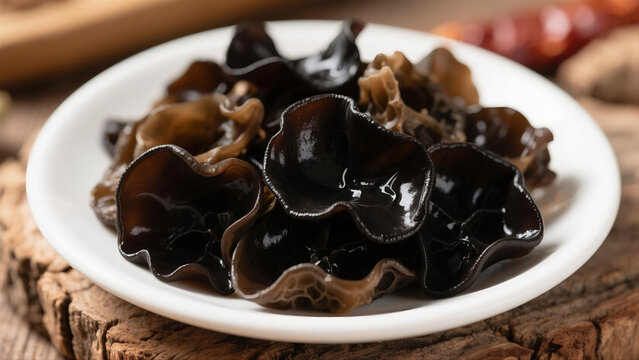 Wood Ear Mushroom (Auricularia auricula): Black Fleshy Fungus with Chewy Texture, Ideal for Stir-Fries, Soups & Salads &ndash; Nutritious Edible Mushroom for Home Cooking & Asian Cuisine