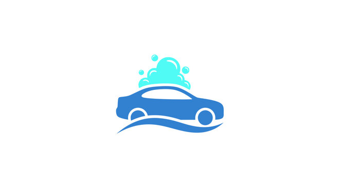 Automotive Cleaning: A Modern Logo Depicting a Car Being Washed with a Unique Design
