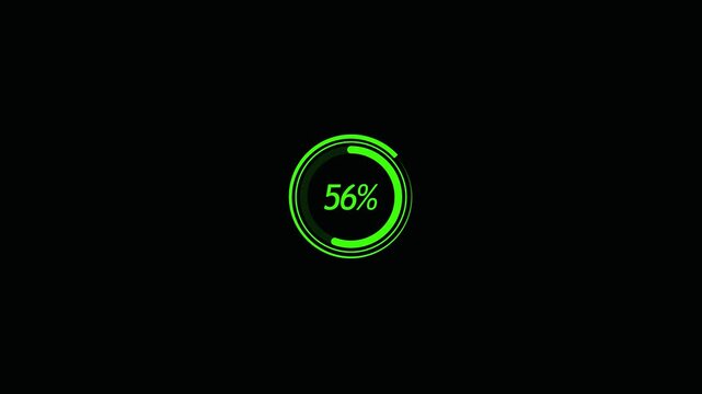 Progress loading circle UI indicator. finance % loading progress bar loading animation for website. 4K Progress Bar Animation. progress loading bar 0-100 percent on transparent
