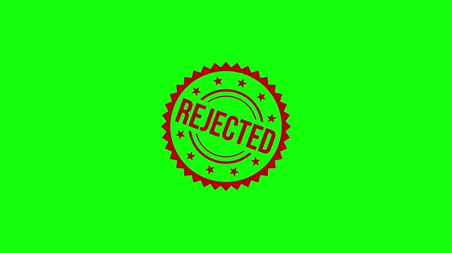 Rejected stamp on green background
