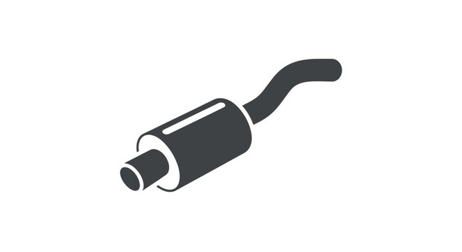Silhouette illustration of a car exhaust component isolated on a clean white backdrop