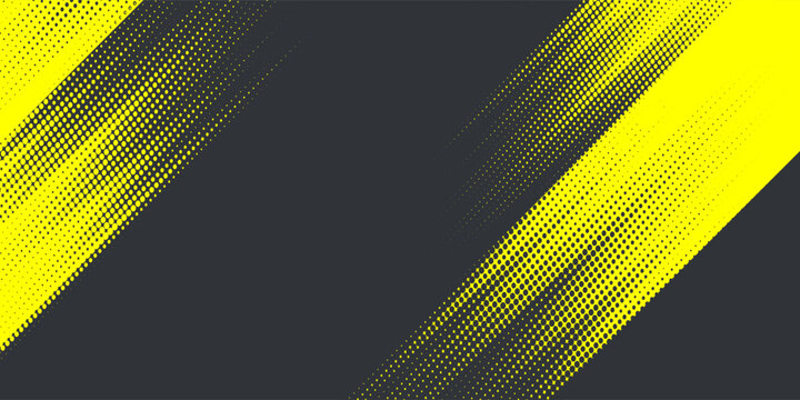 Dynamic Yellow and Dark Grey Abstract Background with Diagonal Halftone Dots. Bold Sporty Geometric Design for Racing, Gaming, Tech Banners, and Modern Marketing Graphics with Copy Space.