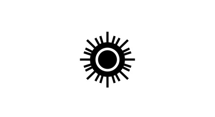 Fototapeta premium Minimalist Sunburst Illustration in Black and White Representing Light and Radiance