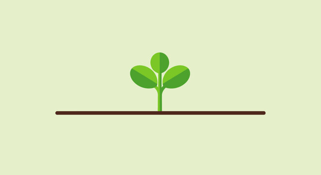 Minimalist Illustration of a Budding Plant Representing Growth and New Beginnings