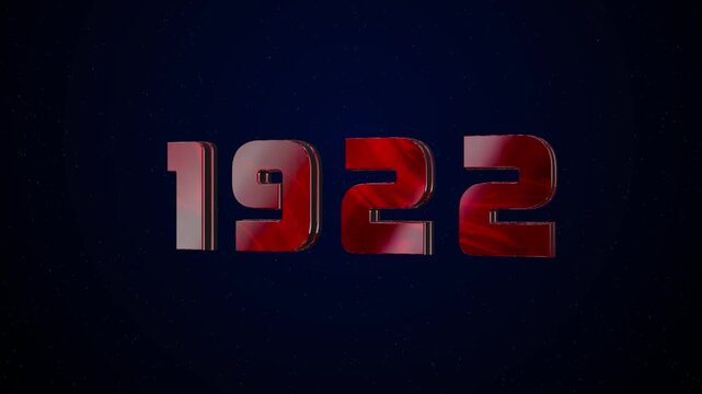 1922 Historical Year Animation - Cinematic Metallic Text