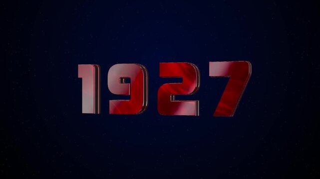 1927 Historical Year Animation - Cinematic Metallic Text