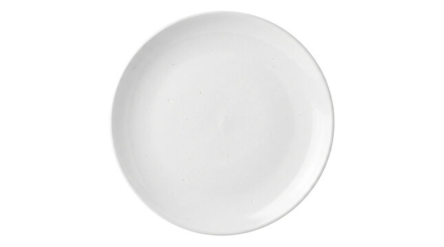 Empty white round ceramic plate top view