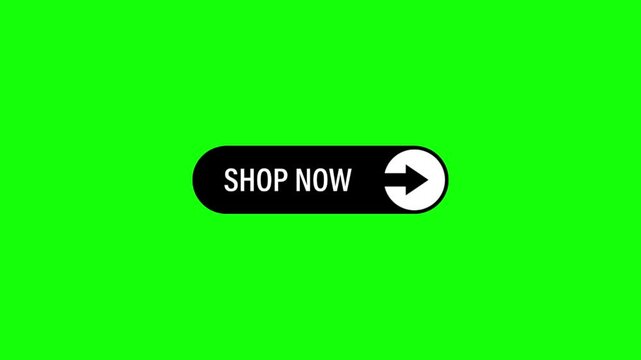 Shop now button with hand cursor on green background