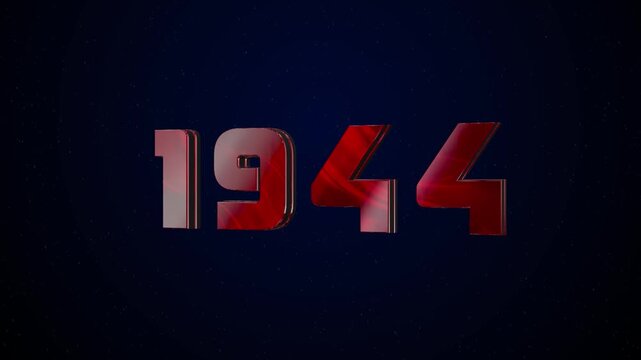 1944 Historical Year Animation - Cinematic Metallic Text