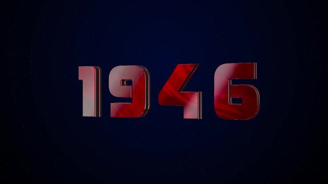 1946 Historical Year Animation - Cinematic Metallic Text