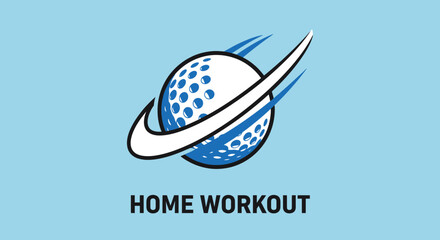 Naklejka premium Conceptual Illustration Combining Golf And Workout Demonstrating Fitness And At-Home Exercise