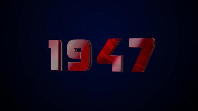 1947 Historical Year Animation - Cinematic Metallic Text